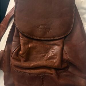 Vintage Valentino Rich Brown Leather Backpack